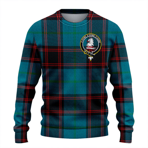 Home Ancient Clan Badge Tartan Knitted Sweater