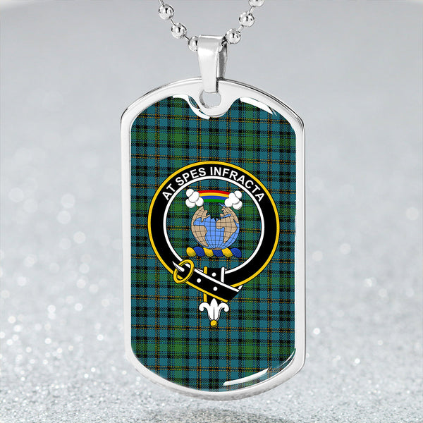 Hope Vere Ancient Clan Badge Classic Tartan Dog Tag Necklace