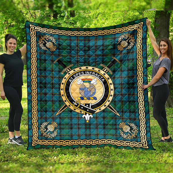 Hope Vere Ancient Clan Badge Tartan Premium Quilt Celtic Shield