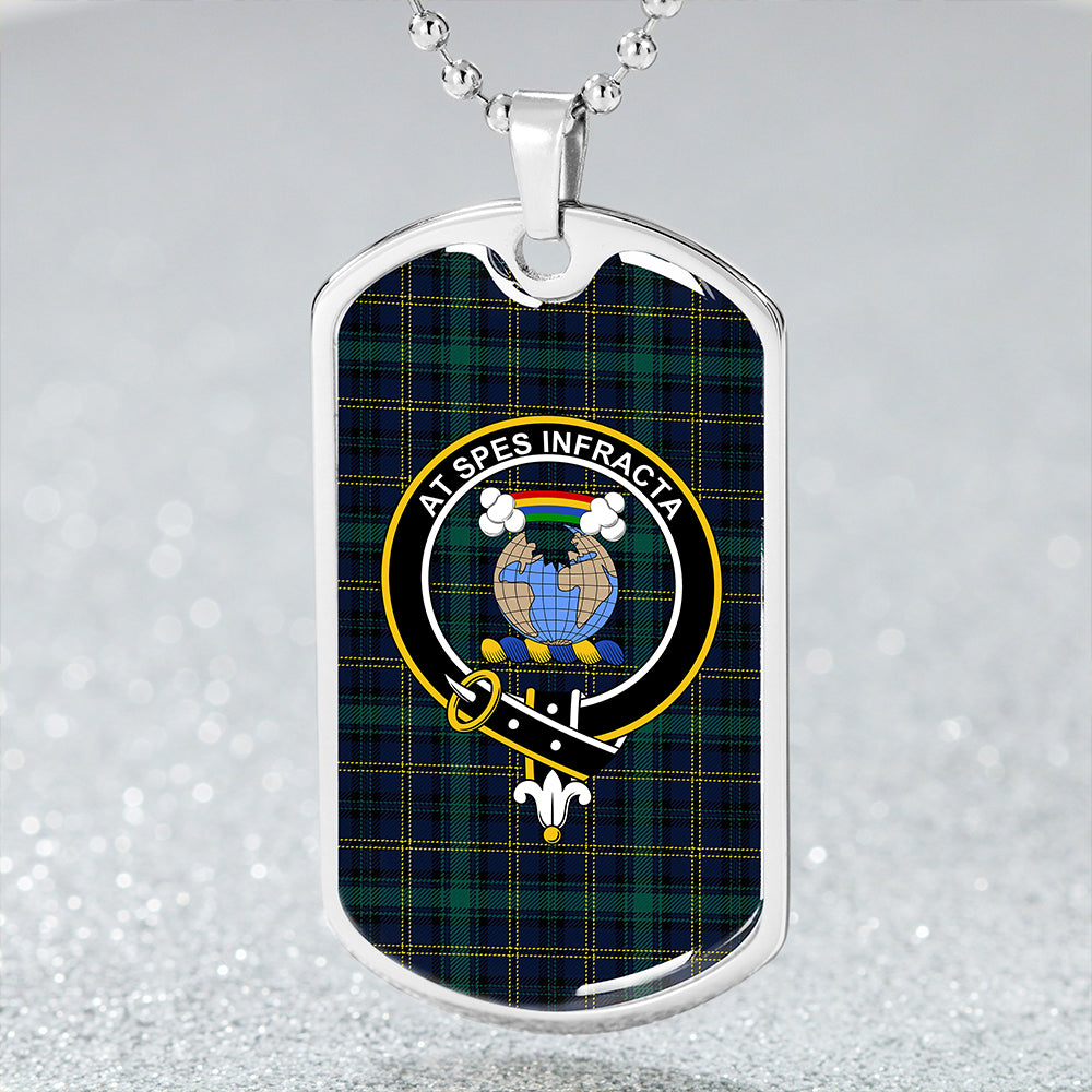 Hope Vere Modern Clan Badge Classic Tartan Dog Tag Necklace