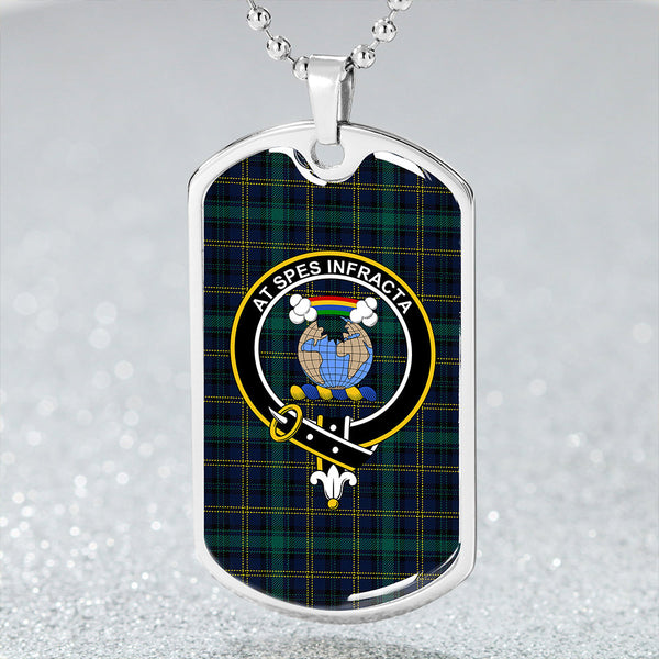 Hope Vere Modern Clan Badge Classic Tartan Dog Tag Necklace