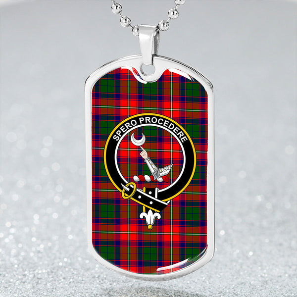 Hopkirk Clan Badge Classic Tartan Dog Tag Necklace