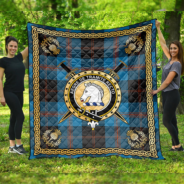 Horsburgh Clan Badge Tartan Premium Quilt Celtic Shield