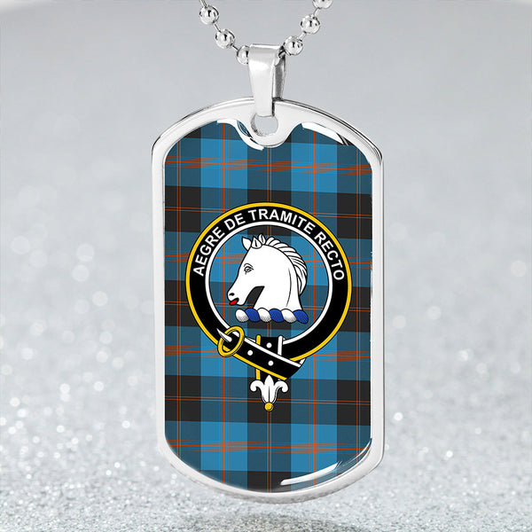 Horsburgh Clan Badge Classic Tartan Dog Tag Necklace