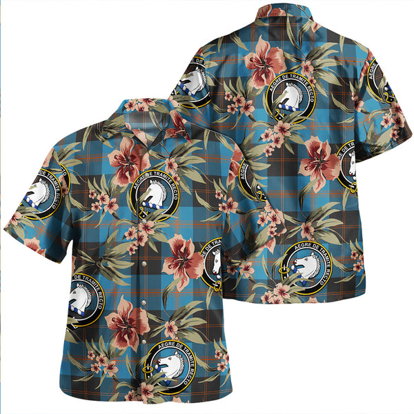 Horsburgh Clan Badge Tartan Aloha Hawaiian Shirt Tropical Old Style