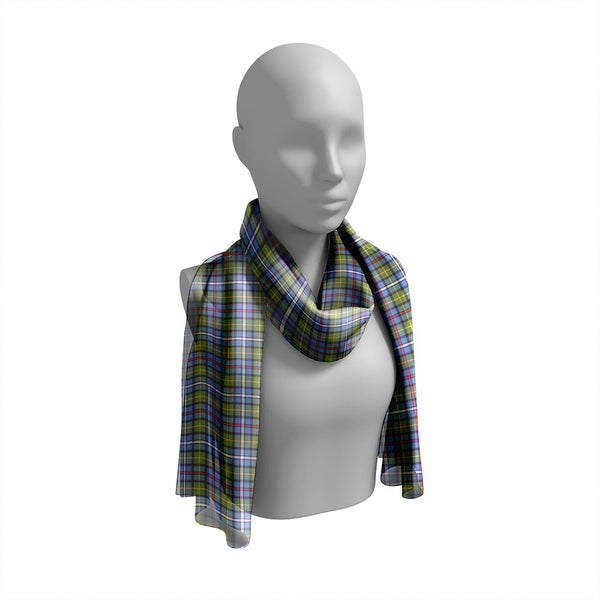 Hosey Weathered Tartan Classic Silk Habotai Long Scarf