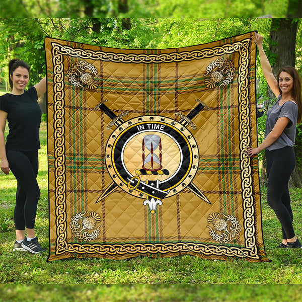 Houston Clan Badge Tartan Premium Quilt Celtic Shield