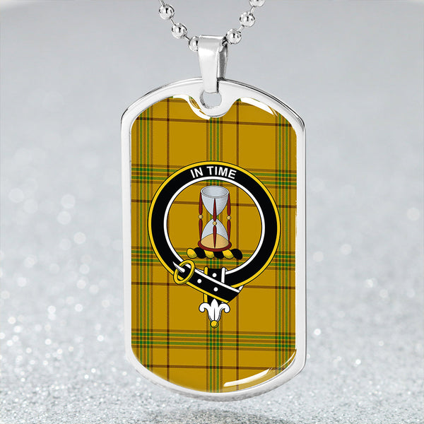 Houston Clan Badge Classic Tartan Dog Tag Necklace