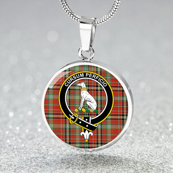 Hunter 1775 Ancient Clan Badge Tartan Classic Circle Necklace