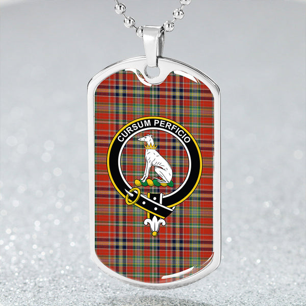 Hunter 1775 Modern Clan Badge Classic Tartan Dog Tag Necklace