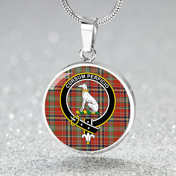 Hunter 1775 Modern Clan Badge Tartan Classic Circle Necklace