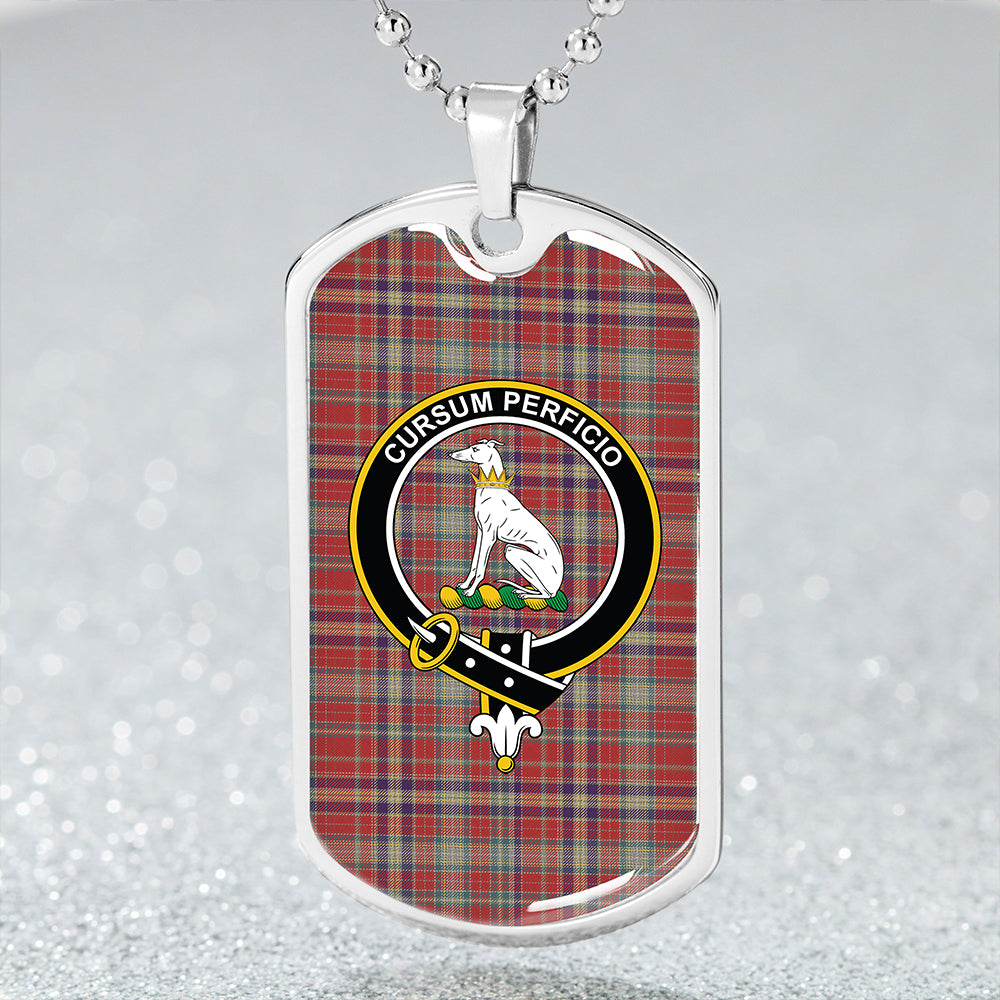 Hunter 1775 Weathered Clan Badge Classic Tartan Dog Tag Necklace