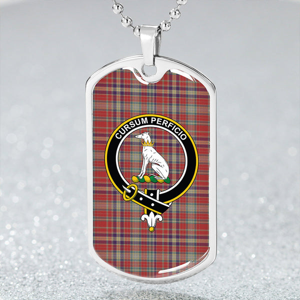 Hunter 1775 Weathered Clan Badge Classic Tartan Dog Tag Necklace