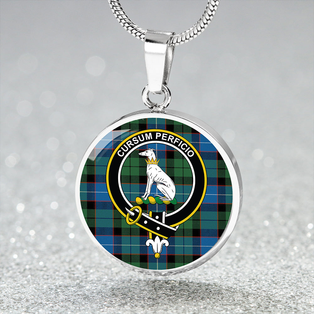 Hunter Ancient Clan Badge Tartan Classic Circle Necklace