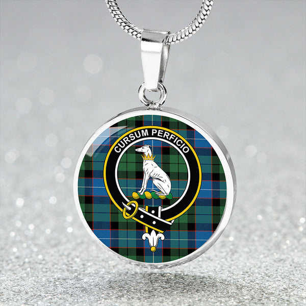 Hunter Ancient Clan Badge Tartan Classic Circle Necklace