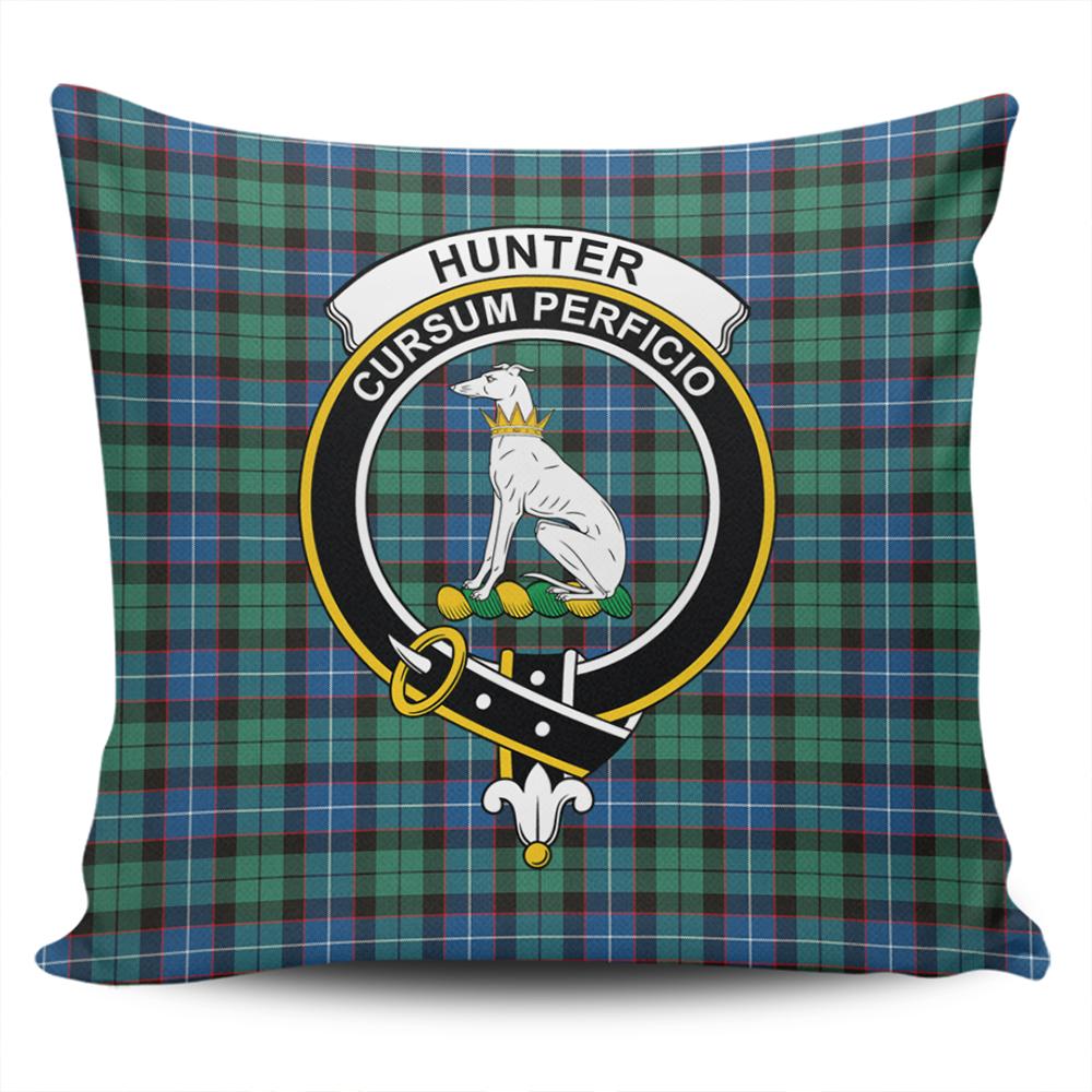 Hunter Ancient Tartan Classic Crest Pillow Cover