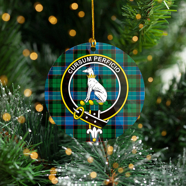 Hunter Ancient Clan Badge Tartan Plastic Christmas Ornaments