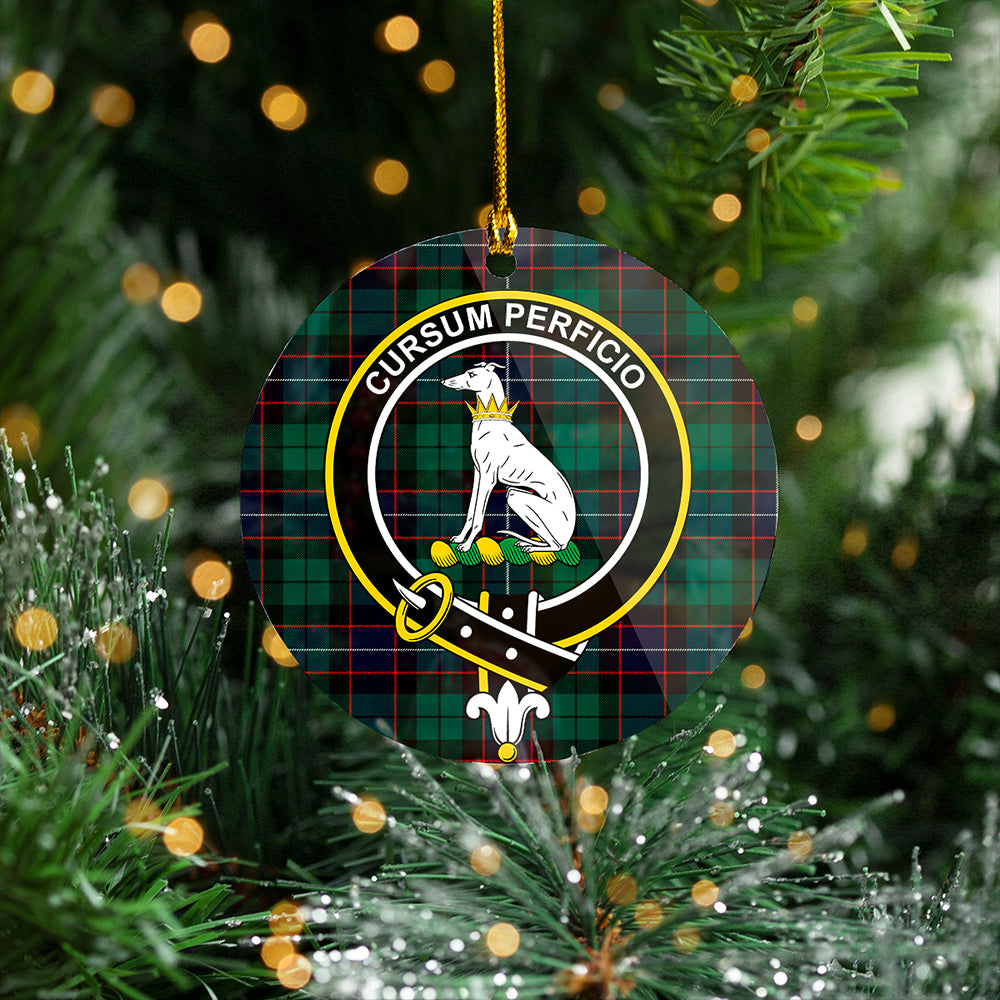 Hunter Modern Clan Badge Tartan Plastic Christmas Ornaments