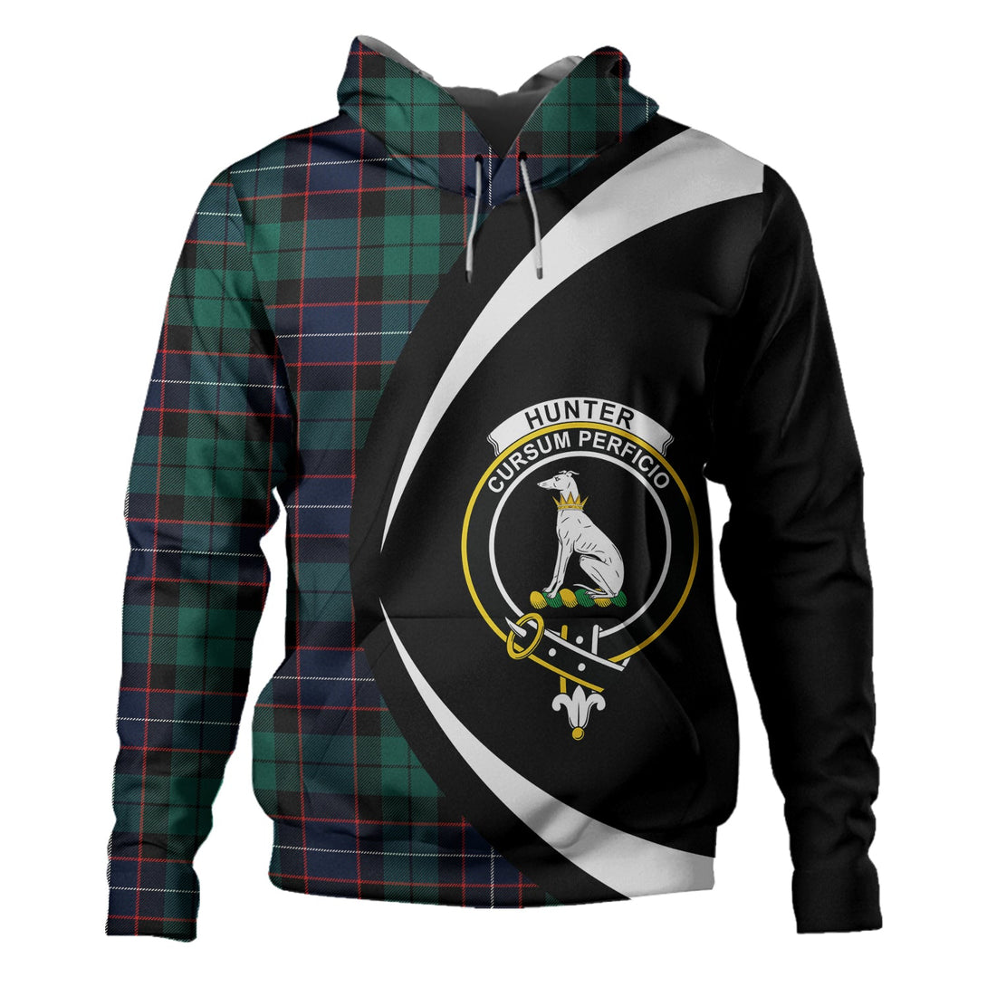 Hunter Modern Clan Badge Tartan Hoodie Circle Style