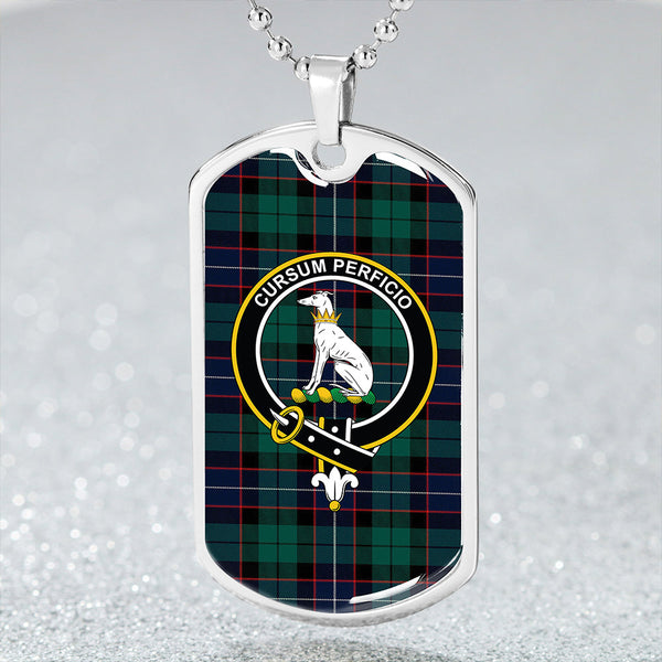 Hunter Modern Clan Badge Classic Tartan Dog Tag Necklace