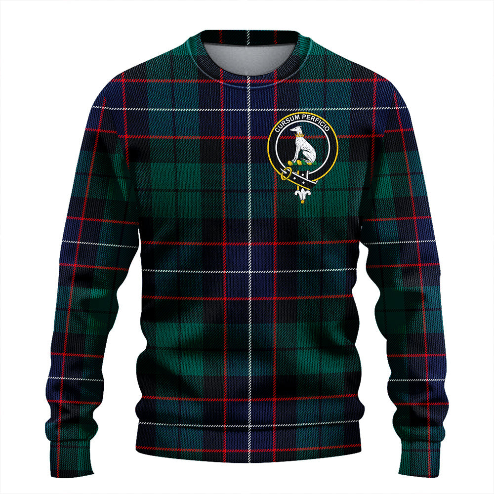 Hunter Modern Clan Badge Tartan Knitted Sweater