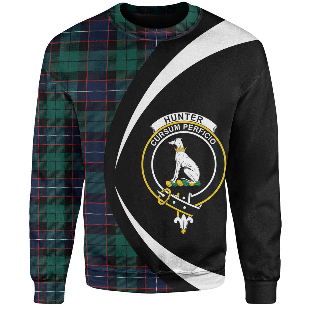 Hunter Modern Clan Badge Tartan Sweatshirt Circle Style Personalized