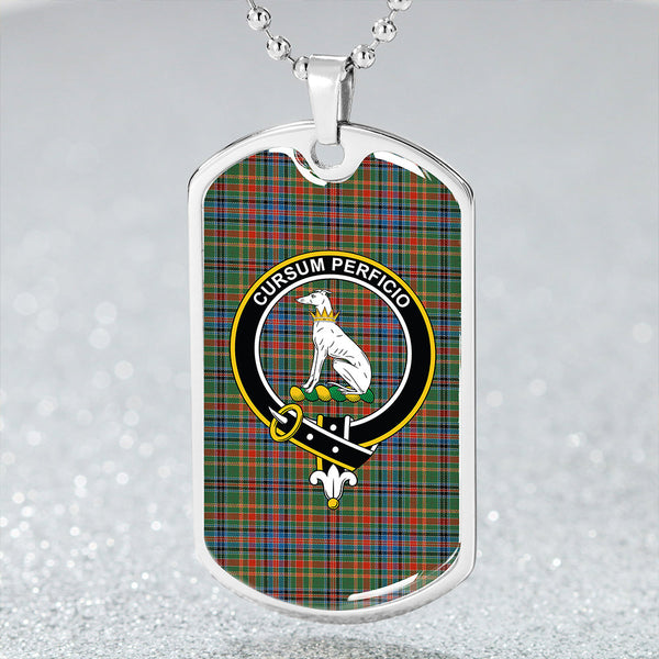 Hunter Old #2 Ancient Clan Badge Classic Tartan Dog Tag Necklace