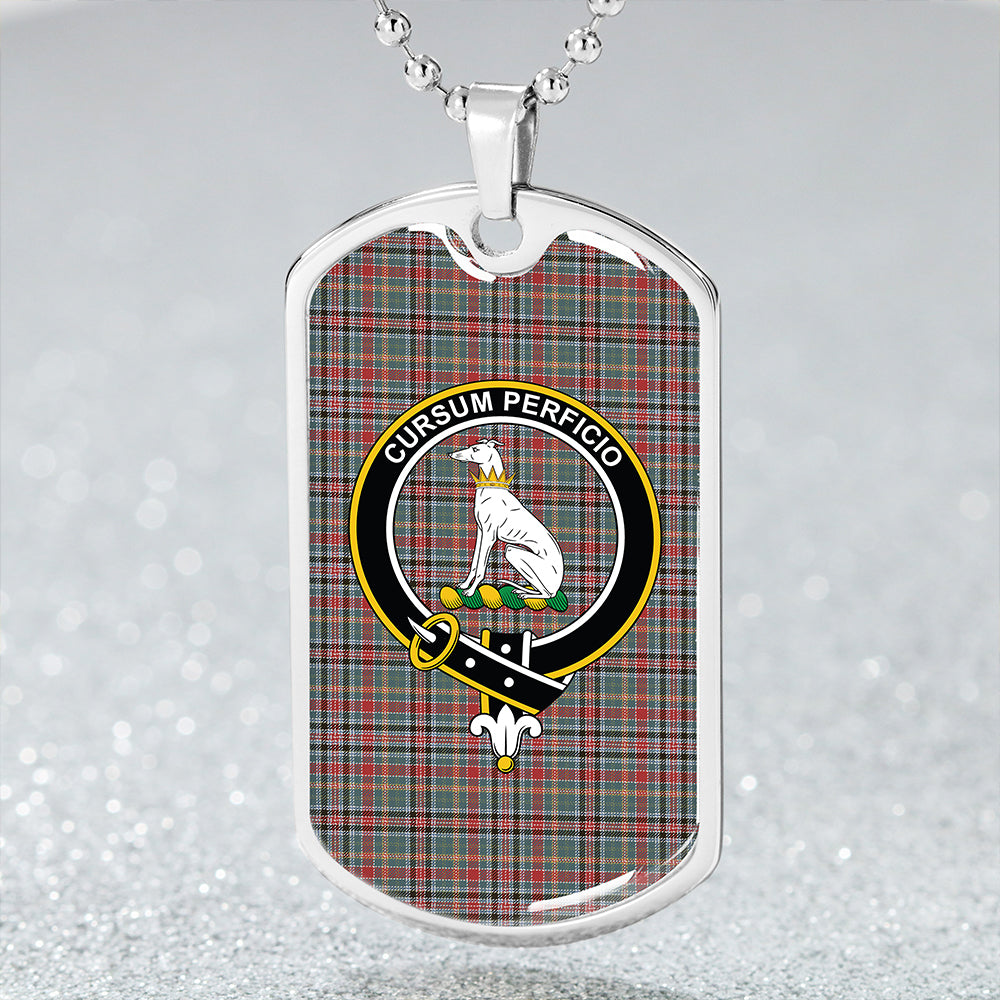 Hunter Old #3 Clan Badge Classic Tartan Dog Tag Necklace