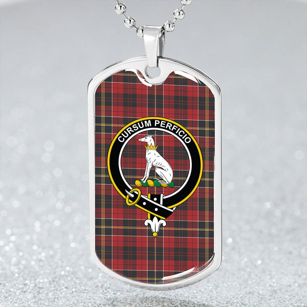 Hunter USA Weathered Clan Badge Classic Tartan Dog Tag Necklace