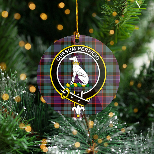 Hunter Weathered Clan Badge Tartan Plastic Christmas Ornaments