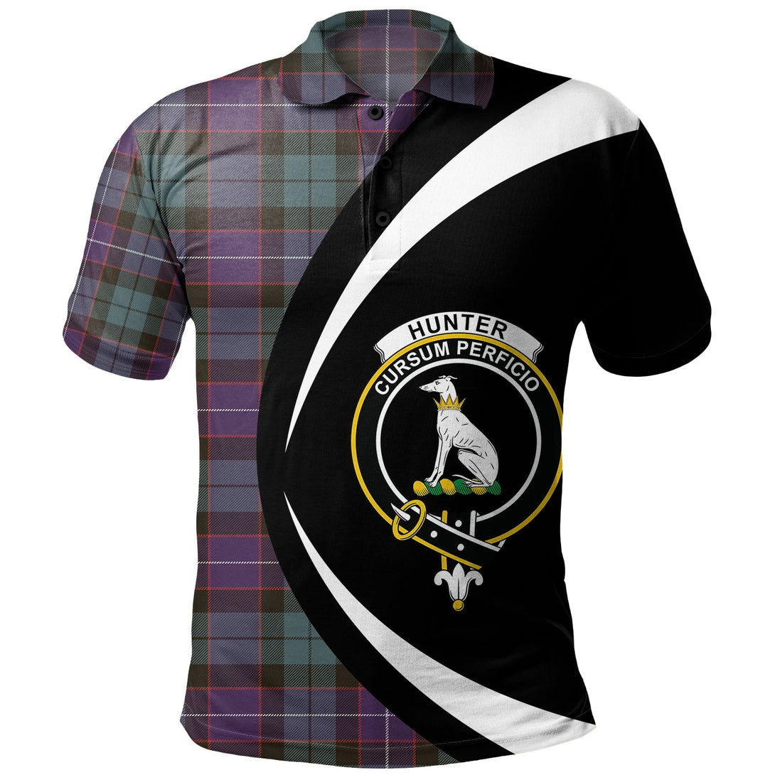 Hunter Weathered Clan Badge Tartan Polo Shirt Circle Style Personalized