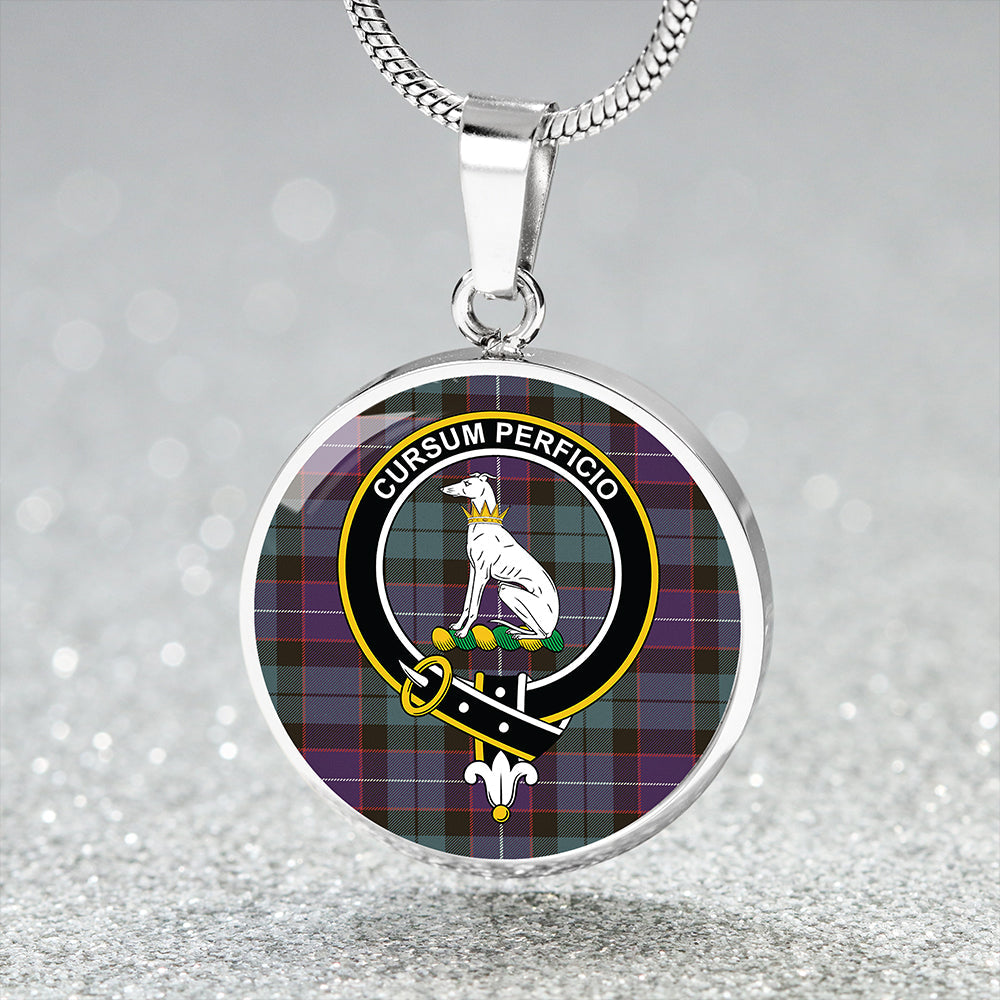 Hunter Weathered Clan Badge Tartan Classic Circle Necklace