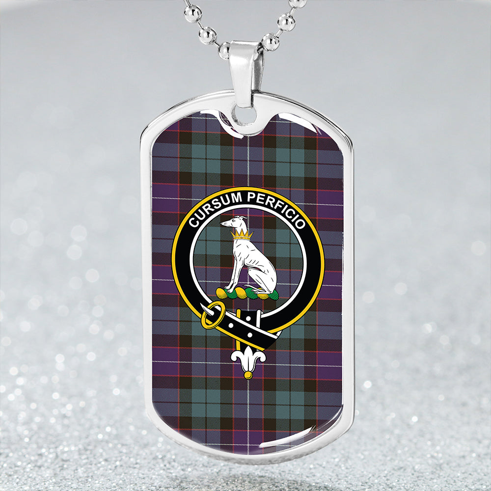 Hunter Weathered Clan Badge Classic Tartan Dog Tag Necklace