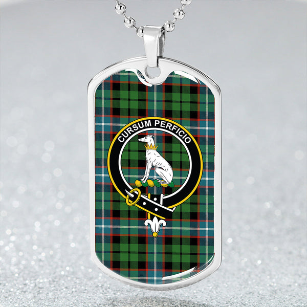 Hunter #2 Ancient Clan Badge Classic Tartan Dog Tag Necklace