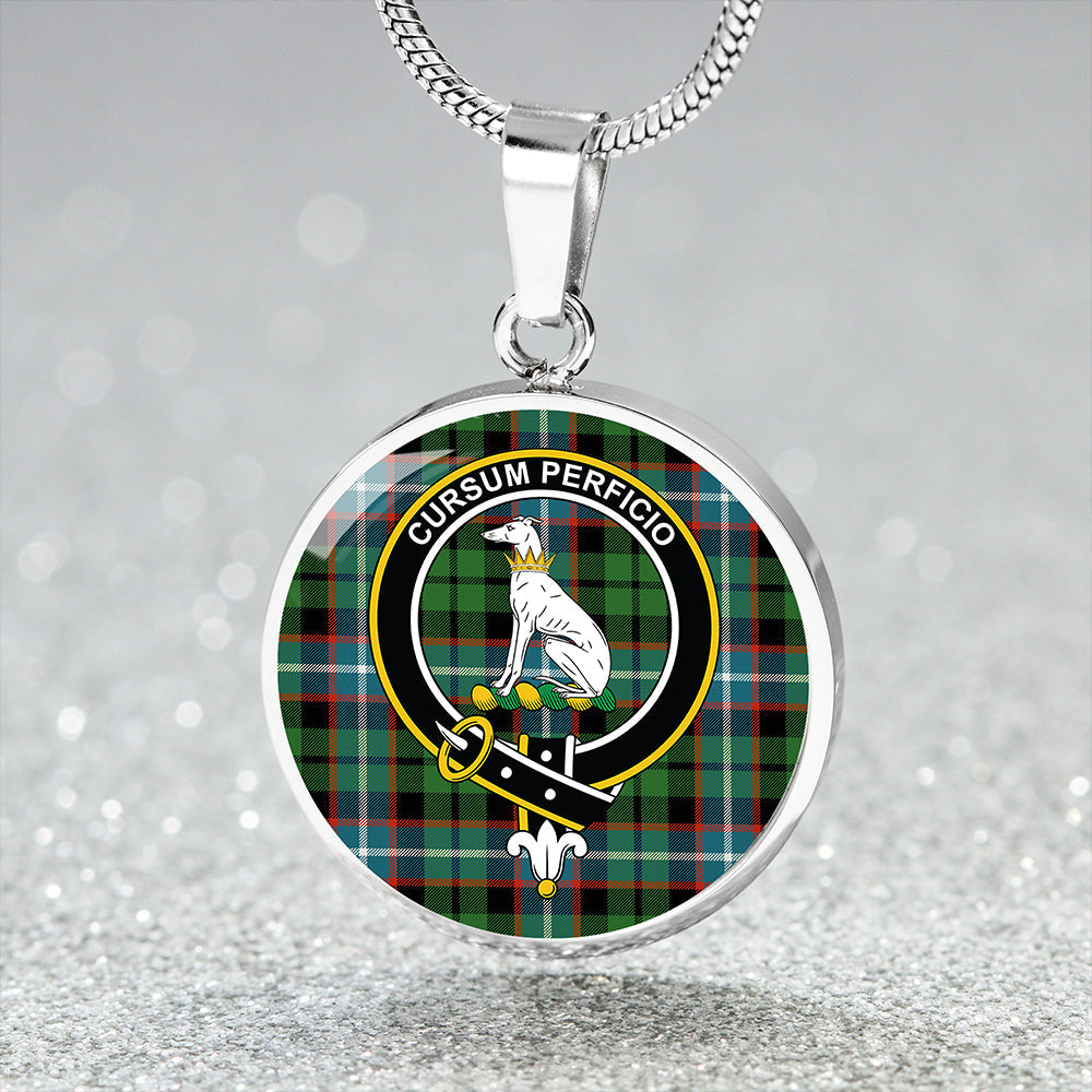 Hunter #2 Ancient Clan Badge Tartan Classic Circle Necklace