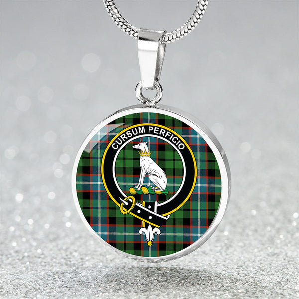 Hunter #2 Ancient Clan Badge Tartan Classic Circle Necklace