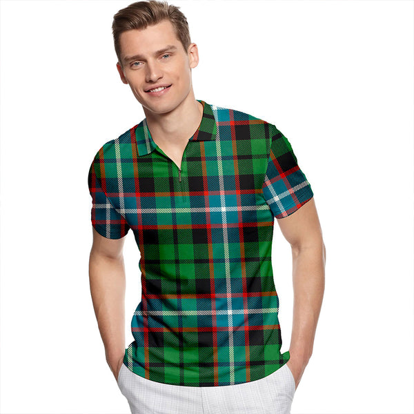 Hunter #2 Ancient Tartan Classic Lapel Zip Short Sleeve Polo