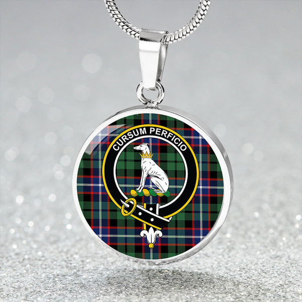 Hunter #2 Modern Clan Badge Tartan Classic Circle Necklace