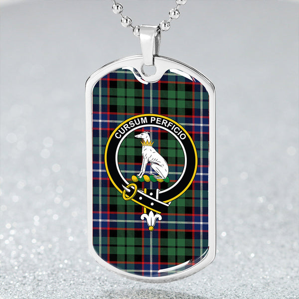 Hunter #2 Modern Clan Badge Classic Tartan Dog Tag Necklace