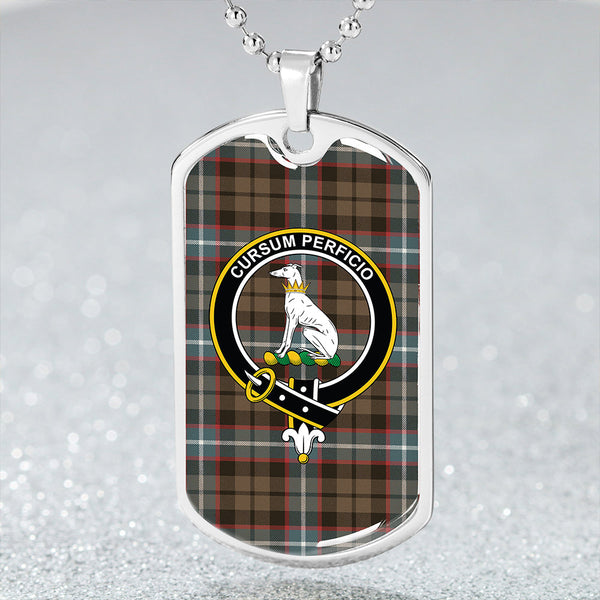 Hunter #2 Weathered Clan Badge Classic Tartan Dog Tag Necklace