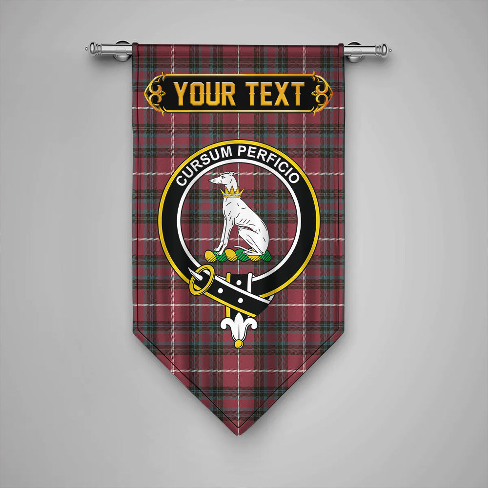 Hunter of Bute (Hunter Maroon) Weathered Clan Badge Tartan Gonfalon Personalize