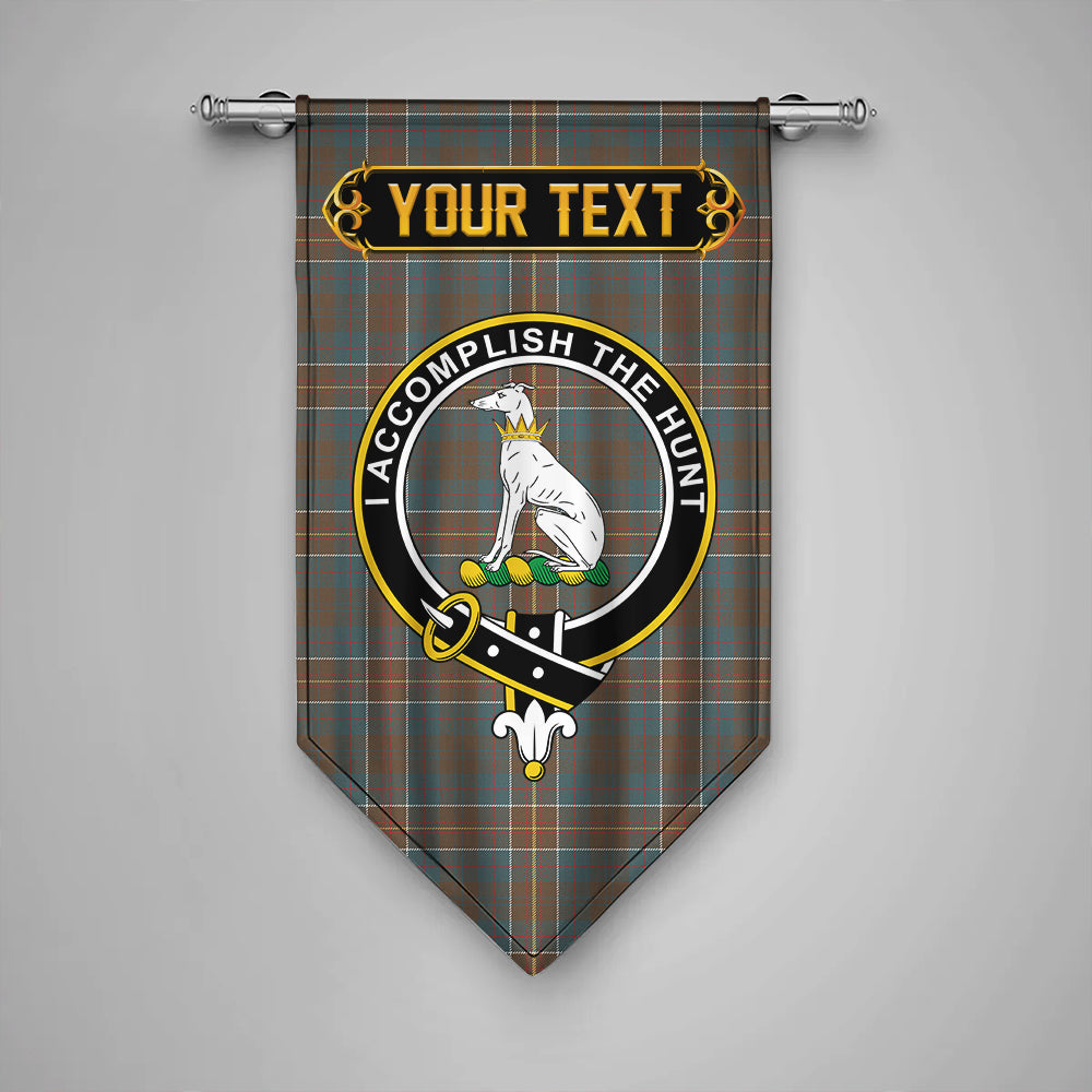 Hunter of Hunterston (Michael of Hunterston) Weathered Clan Badge Tartan Gonfalon Personalize