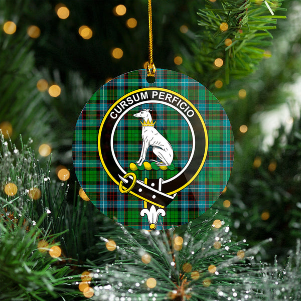 Hunter of Peebleshire Ancient Clan Badge Tartan Plastic Christmas Ornaments