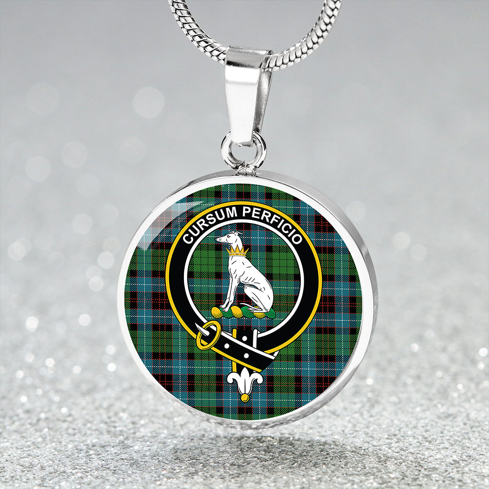 Hunter of Peebleshire Ancient Clan Badge Tartan Classic Circle Necklace