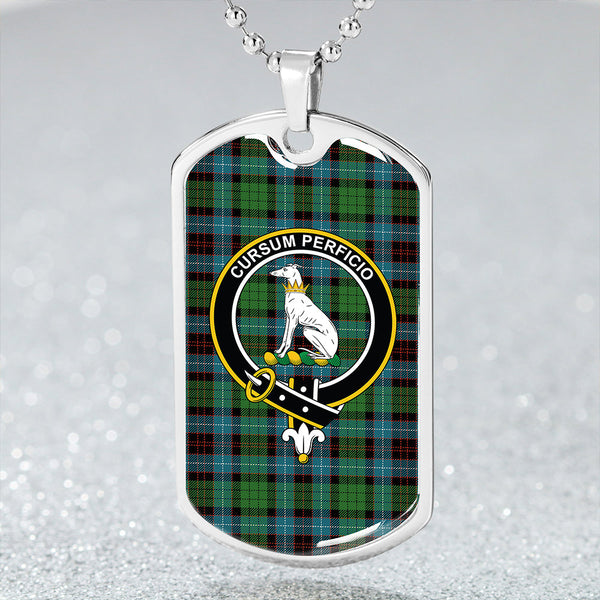 Hunter of Peebleshire Ancient Clan Badge Classic Tartan Dog Tag Necklace