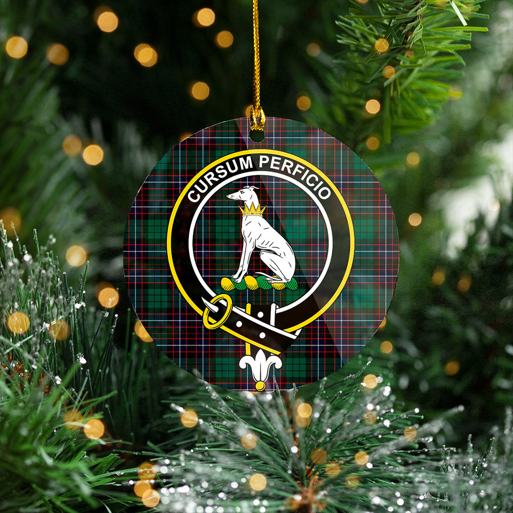 Hunter of Peebleshire Modern Clan Badge Tartan Plastic Christmas Ornaments