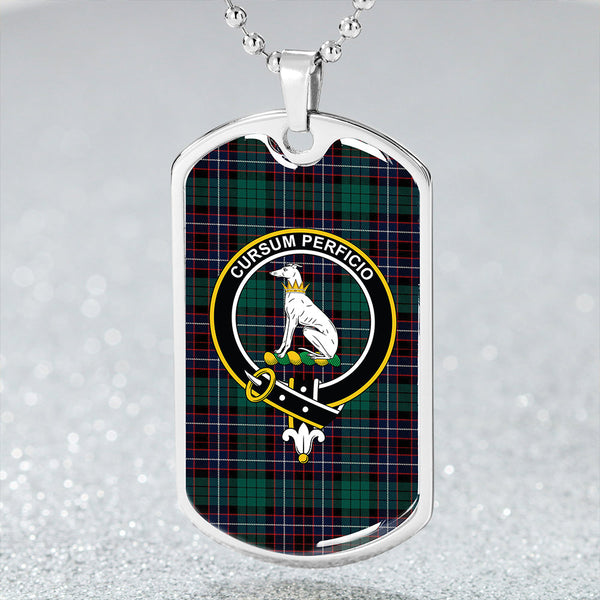 Hunter of Peebleshire Modern Clan Badge Classic Tartan Dog Tag Necklace