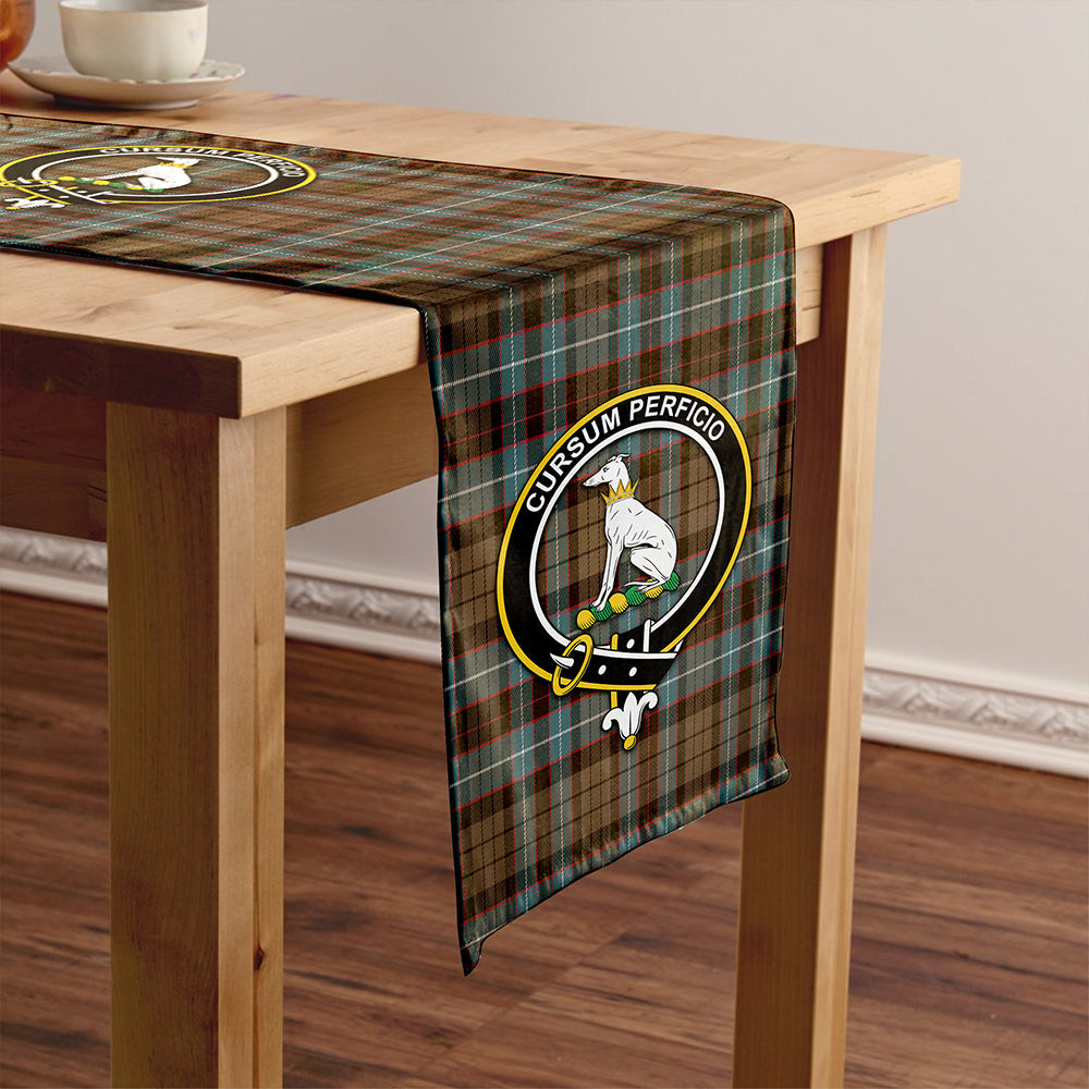 Hunter of Peebleshire Weathered Clan Badge Tartan Table Runner