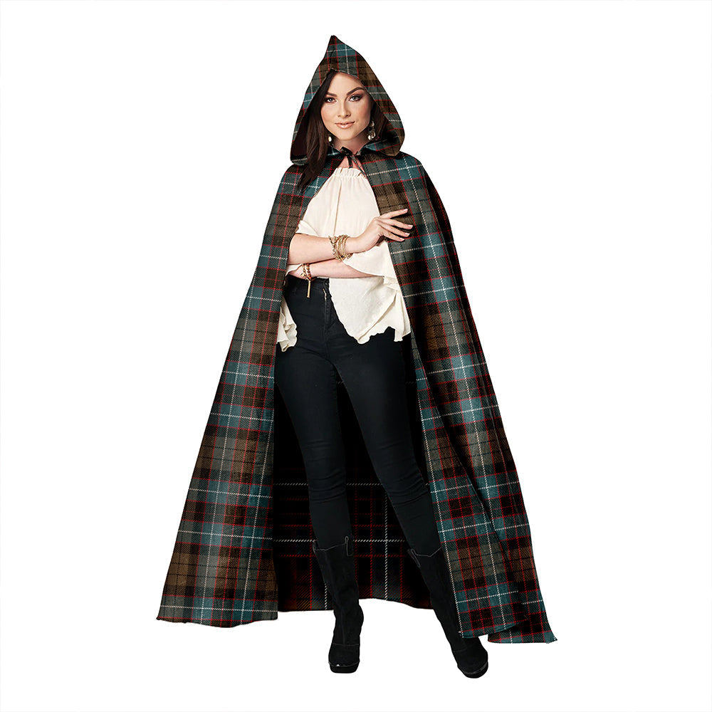 Hunter of Peebleshire Weathered Clan Badge Tartan Hooded Cloak