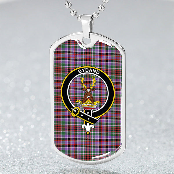 Huntly Ancient Clan Badge Classic Tartan Dog Tag Necklace